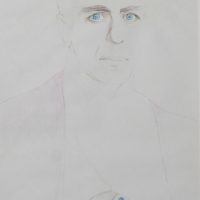 Parvaneh Etemadi/Bahman Mohasses's portrait/Color Pencil on Paper/60x42cm/1979